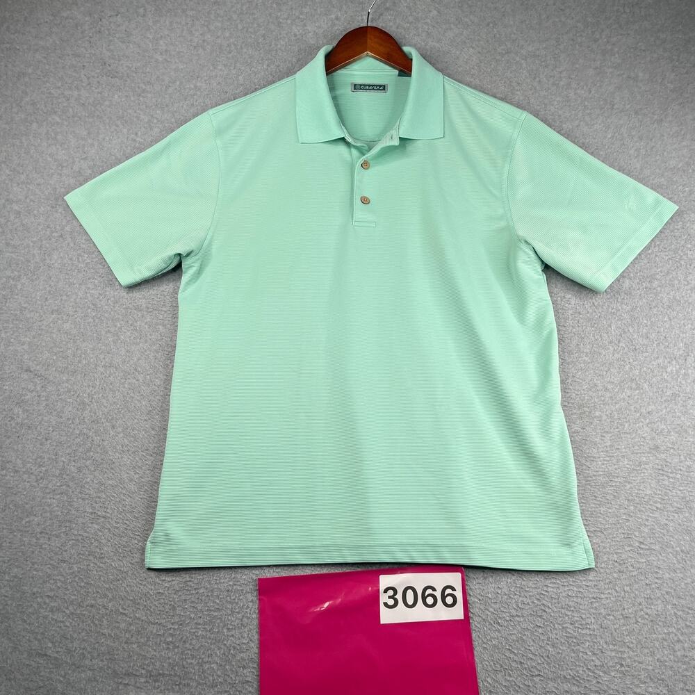 Cubavera Mint Polo Shirt Ribbed Casual Classic Mens Large *SEE